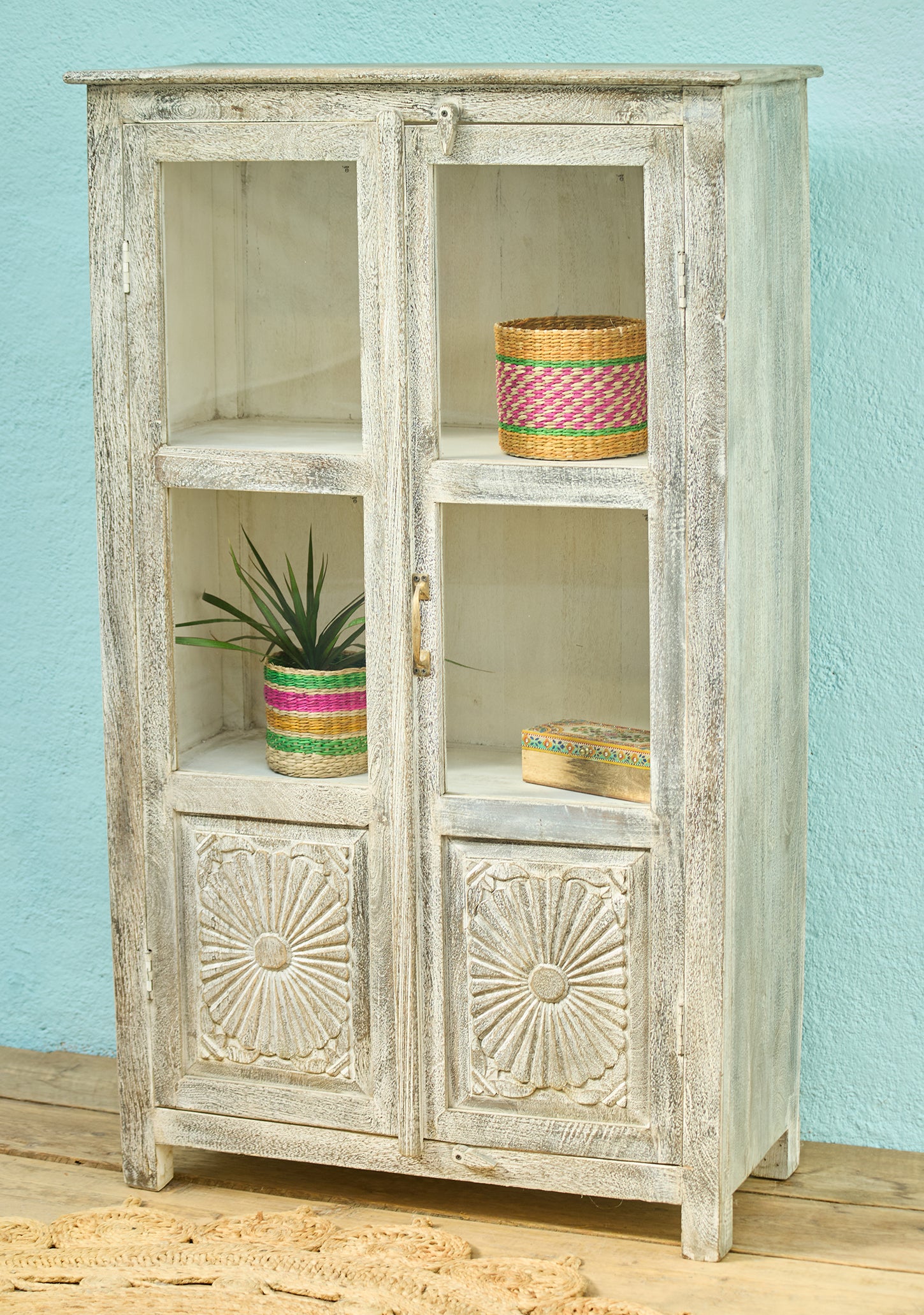 Vintage Style Glazed Cabinet - Horizon and Stone 