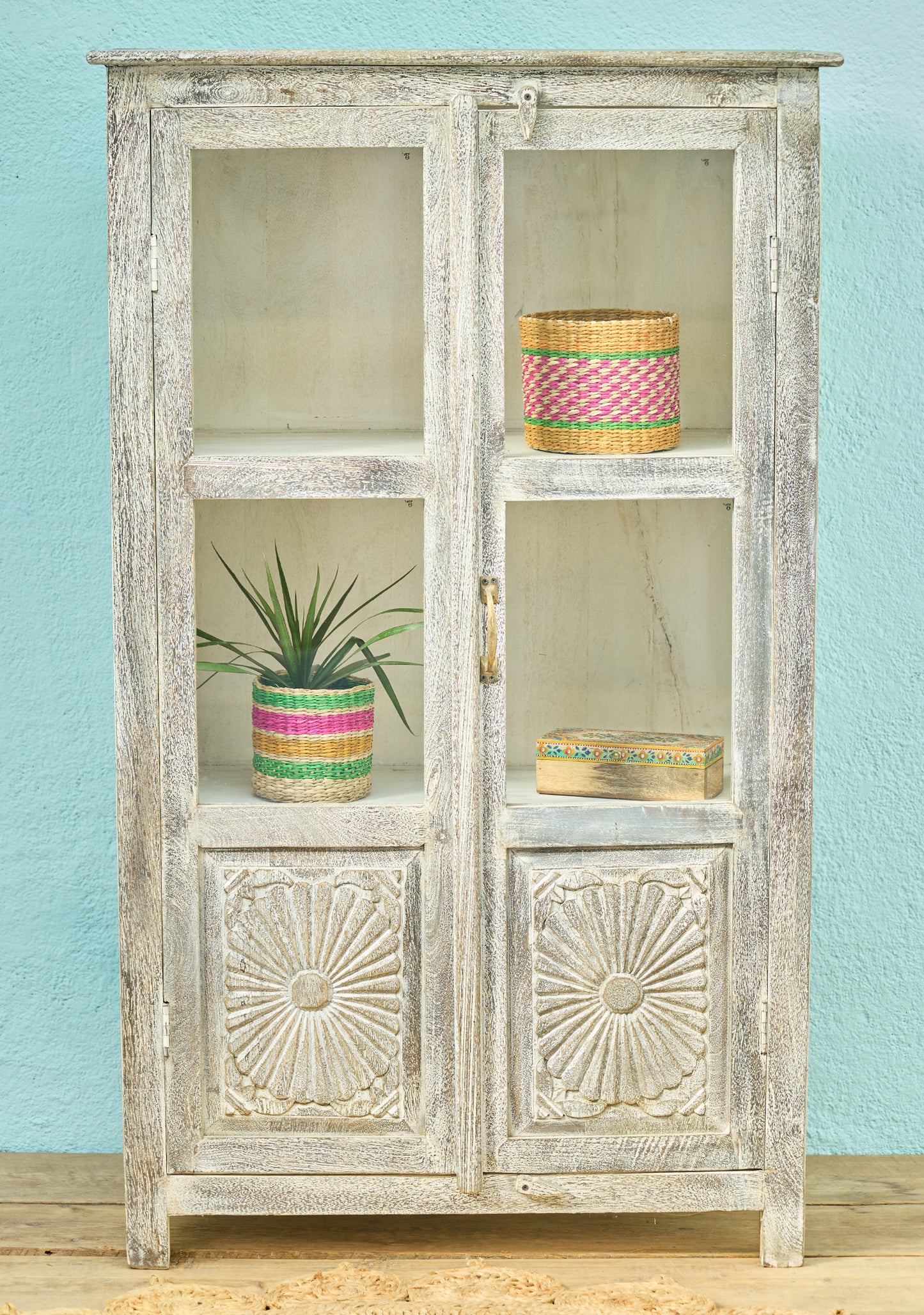 Vintage Style Glazed Cabinet - Horizon and Stone 
