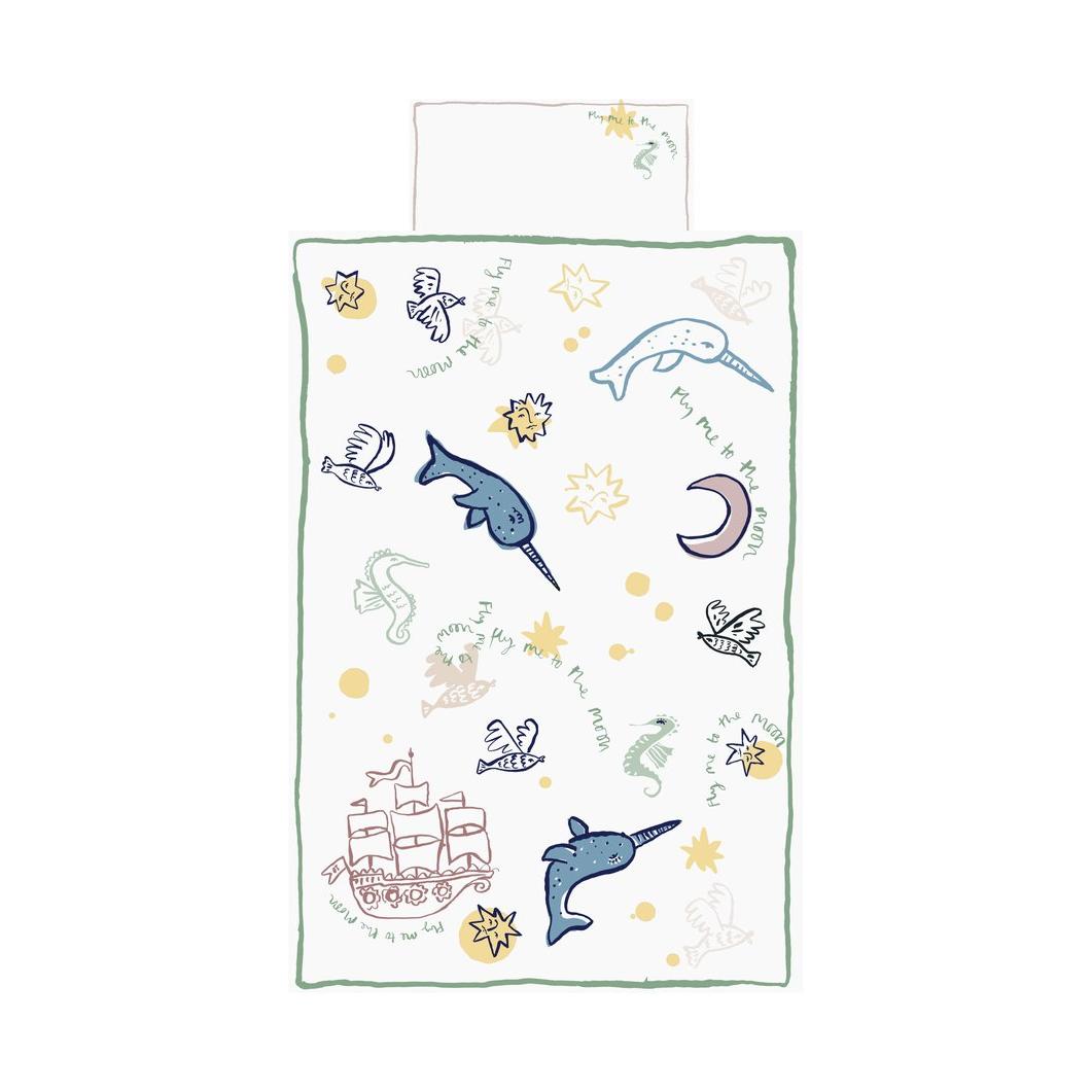 Fly me to the Moon - Reversible Duvet Set - Horizon and Stone 