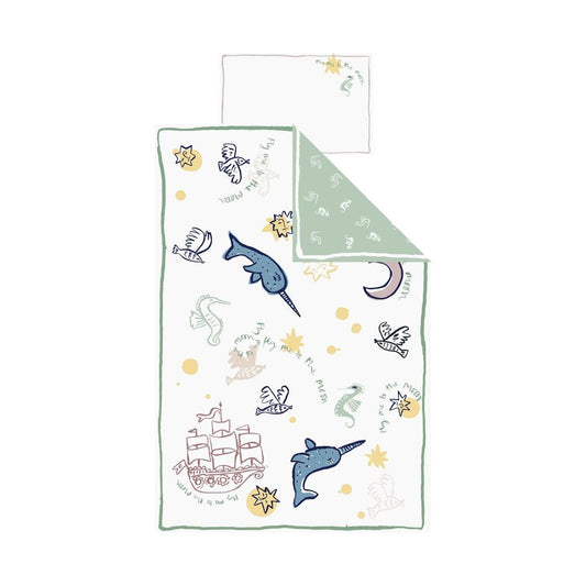 Fly me to the Moon - Reversible Duvet Set - Horizon and Stone 