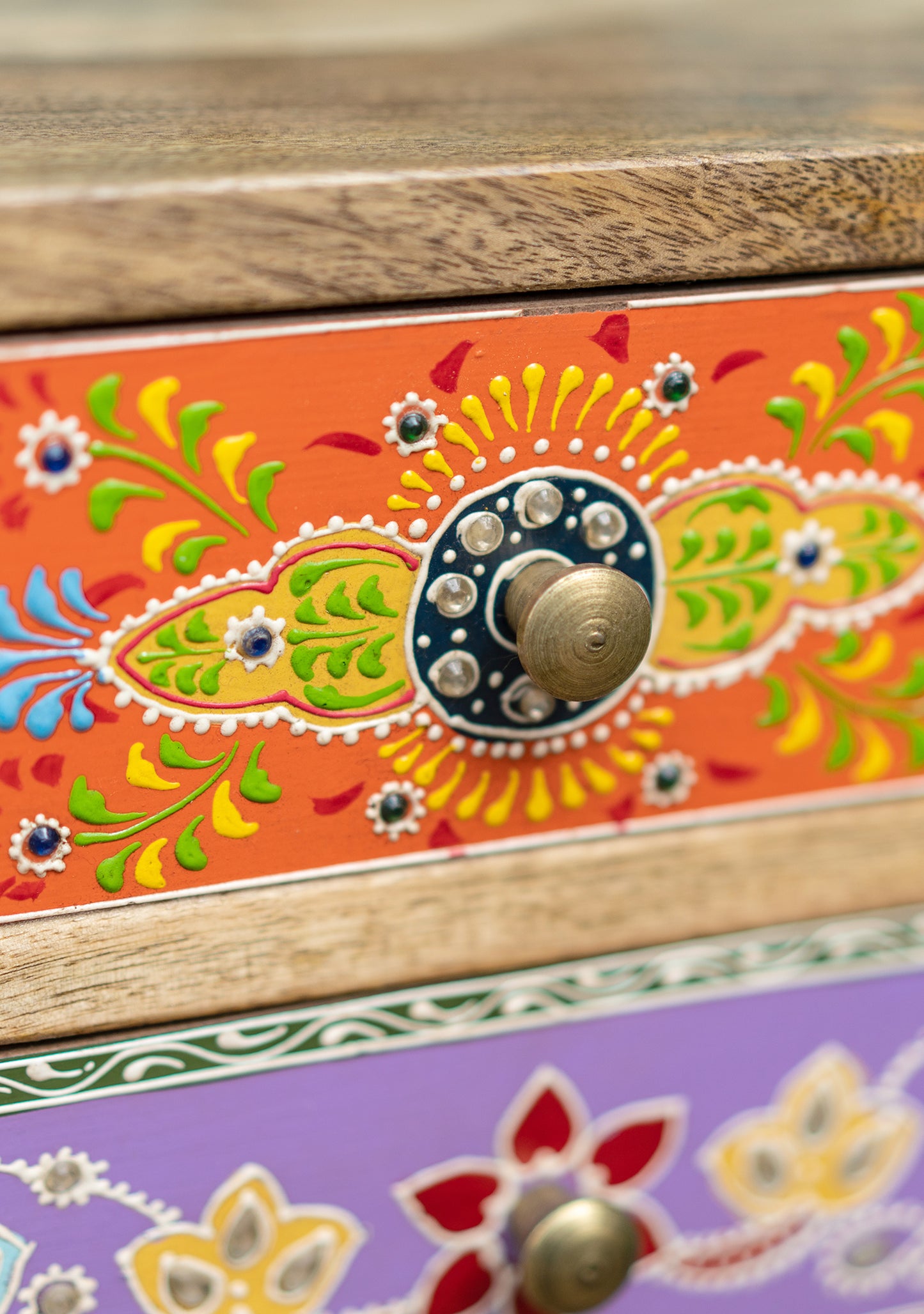 Sankalaka Hand Painted 9 Drawer Cabinet / Chest - Horizon and Stone 