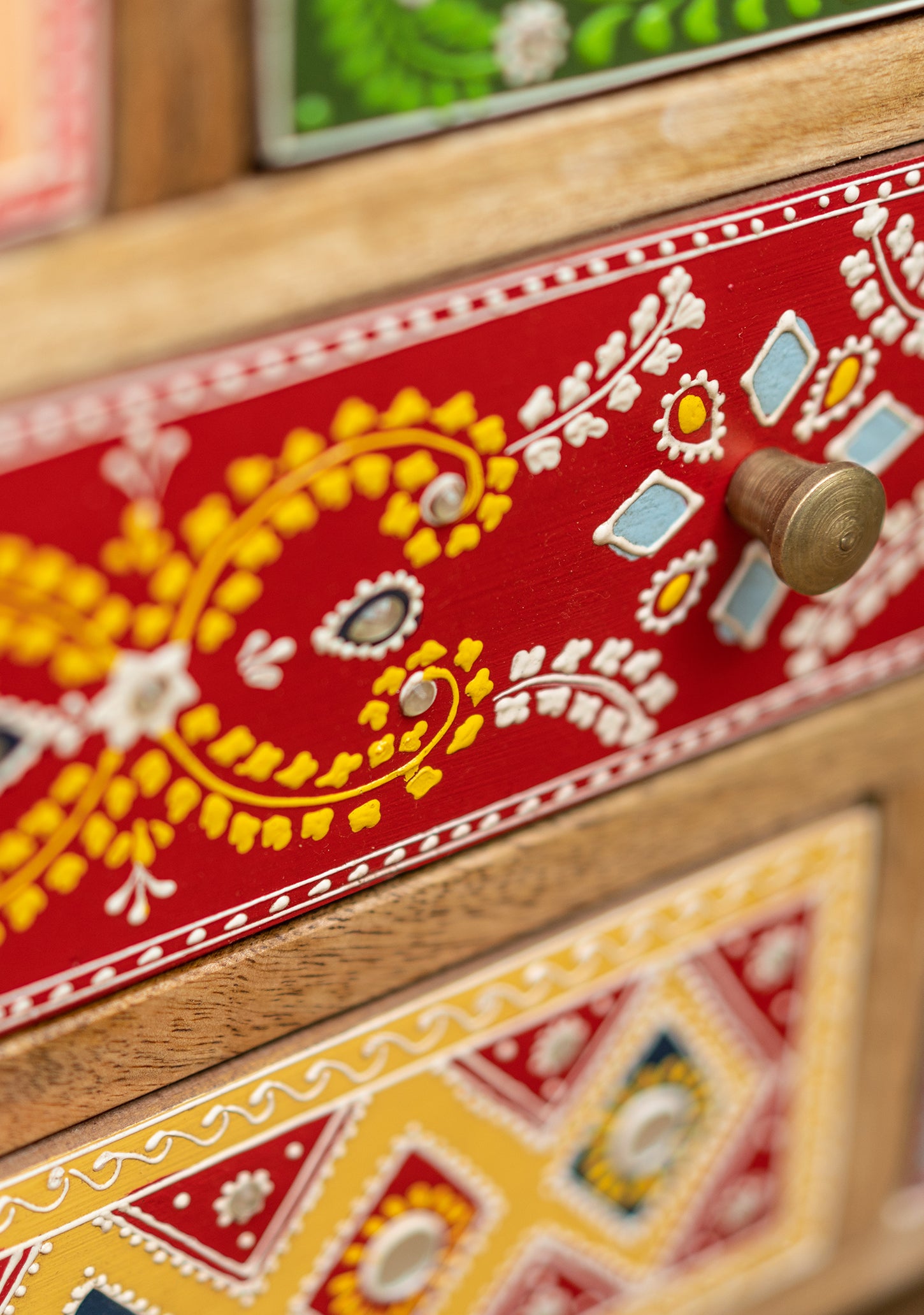 Sankalaka Hand Painted 9 Drawer Cabinet / Chest - Horizon and Stone 