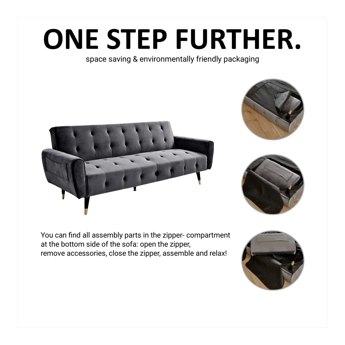 Shiflet 3 Seater Clic Clac Sofa Bed - Horizon and Stone 