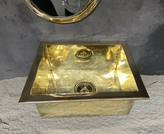Unlacquered Brass Undermount Island Brass Kitchen Sink