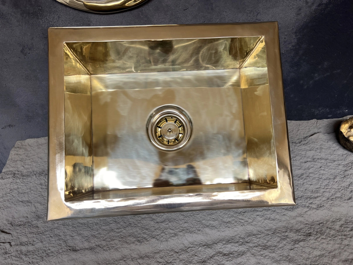 Unlacquered Brass Undermount Island Brass Kitchen Sink