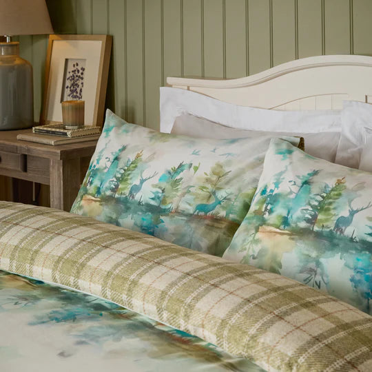 Voyage Maison Wilderness 100% Cotton Reversible Duvet Cover Set Forest - Horizon and Stone 