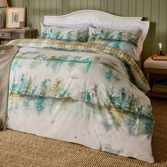 Voyage Maison Wilderness 100% Cotton Reversible Duvet Cover Set Forest - Horizon and Stone 