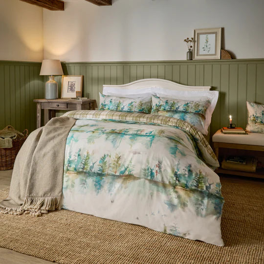 Voyage Maison Wilderness 100% Cotton Reversible Duvet Cover Set Forest - Horizon and Stone 