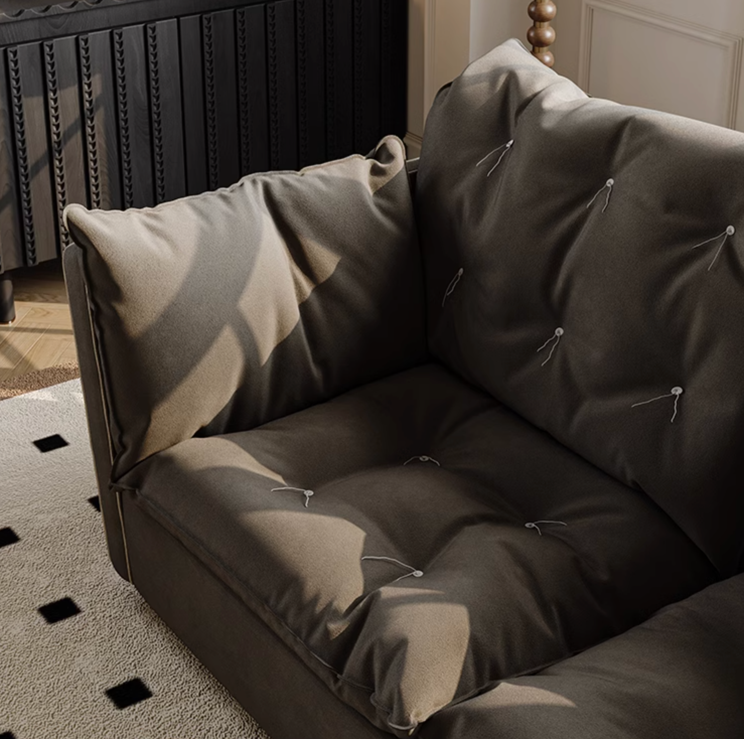 Sorrento Armchair, Black - Horizon and Stone 