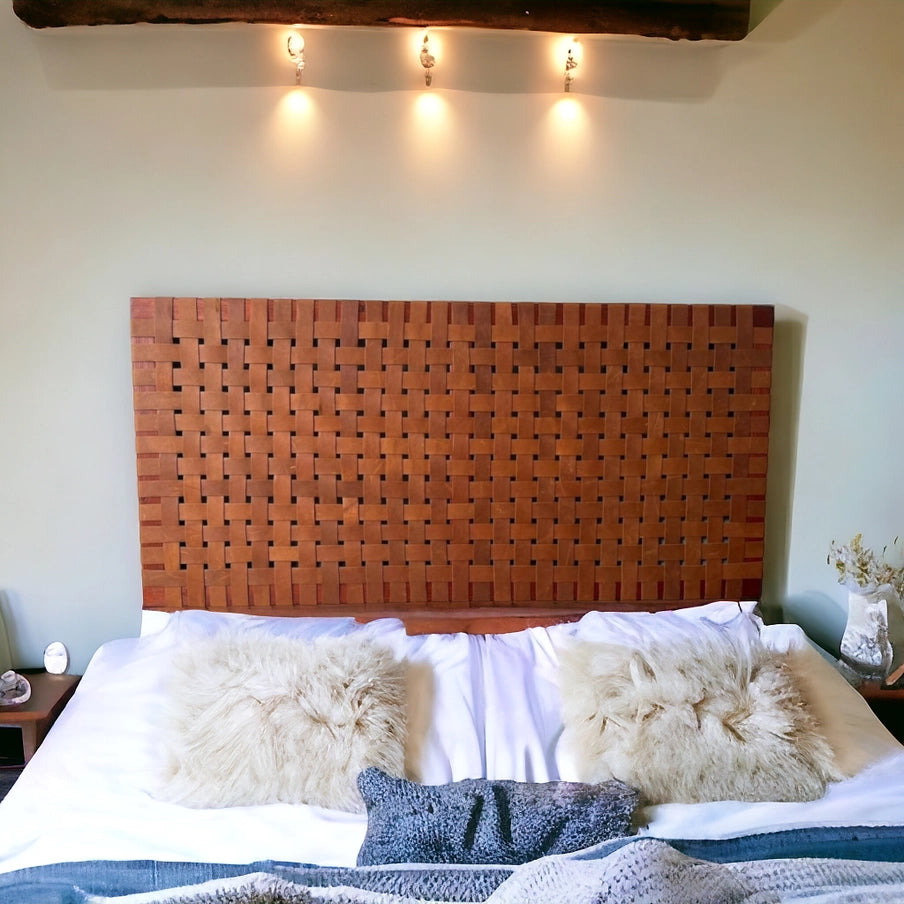 Woven Leather Strap Headboard Naturally Stunning Headboard 78 x 28 inches