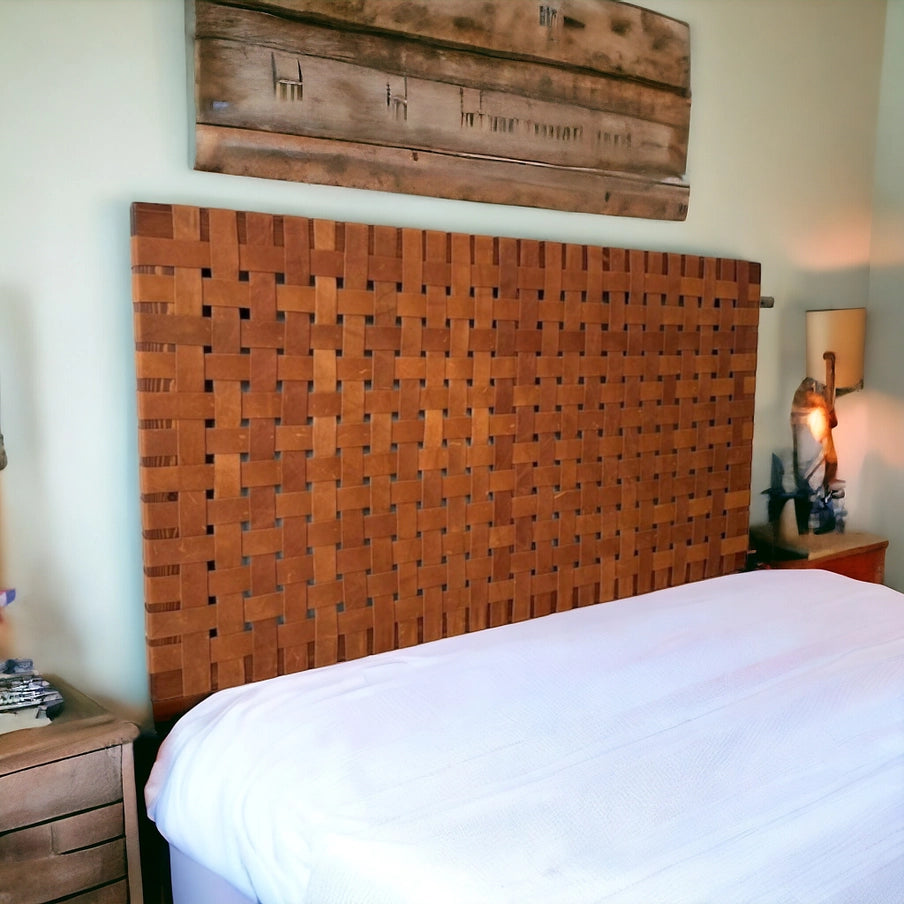 Woven Leather Strap Headboard Naturally Stunning Headboard 78 x 28 inches