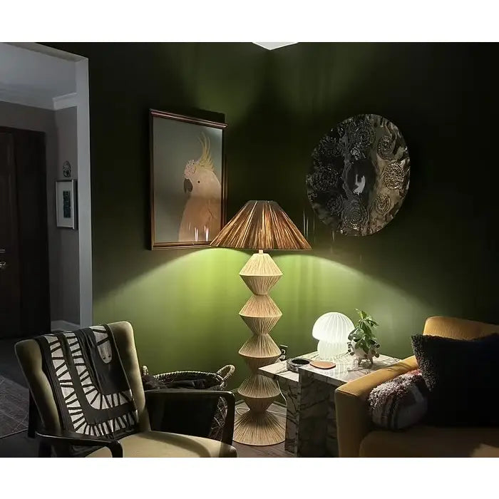Natural Floor Raffia Lamp, Raffia Lampshade, Table Lampshade