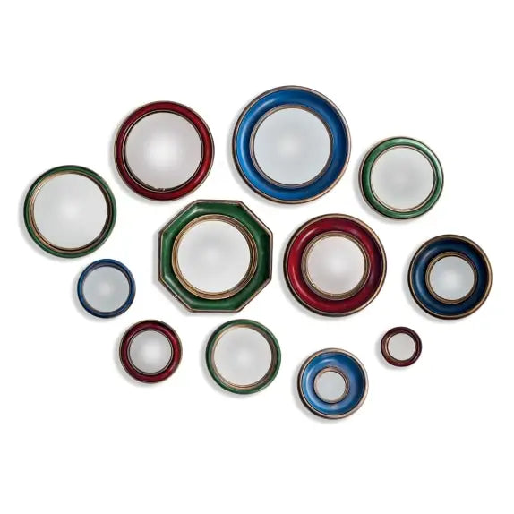 Set of 36 Convex Mirrors with Gold Inner Frame - Horizon and Stone 