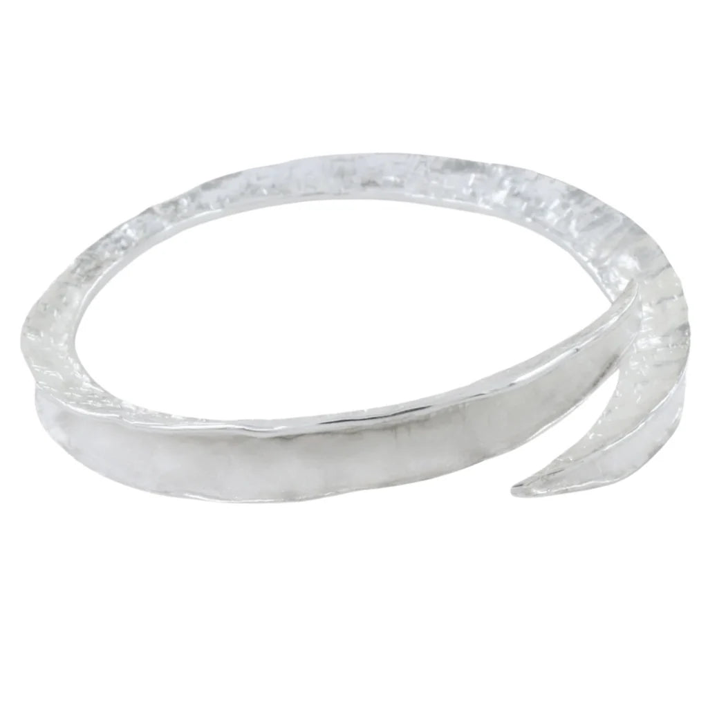 Adjustable Sterling Silver Shimmer Bangle - - Horizon and Stone 