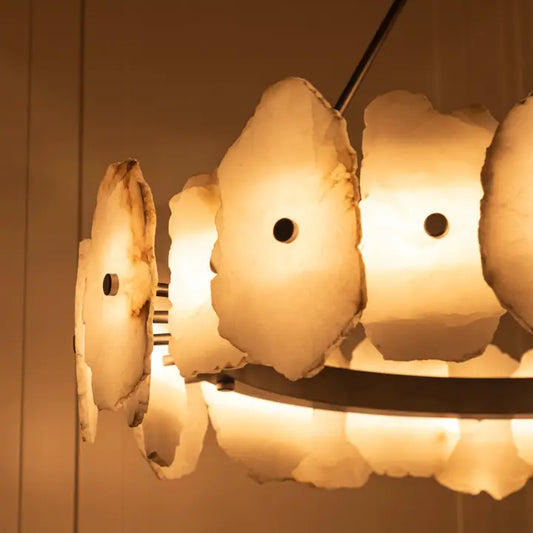 Antwerp Marble Salon Platinum Chandelier | Modern Decorative Lighting For Homes & Hotels - Horizon and Stone 