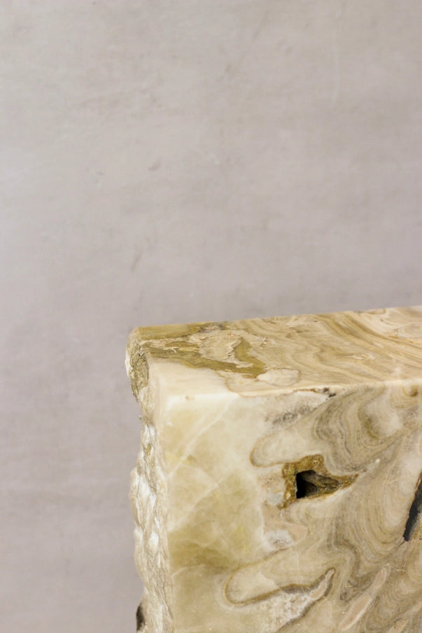Onyx Side Table Pedestal Raw - Solid - No 5 - Horizon and Stone 