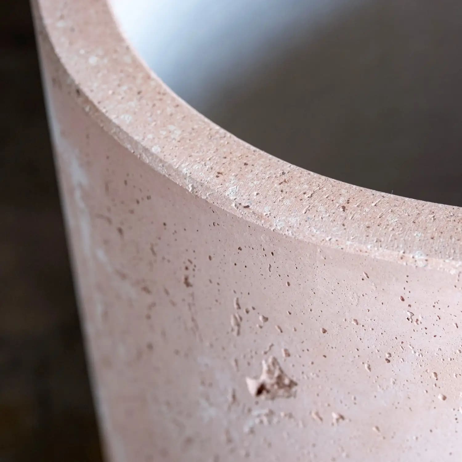 Aurella | Blushstone – 30cm Medium Concrete Cylinder Planter – 13L Round Plant Pot - Horizon and Stone 