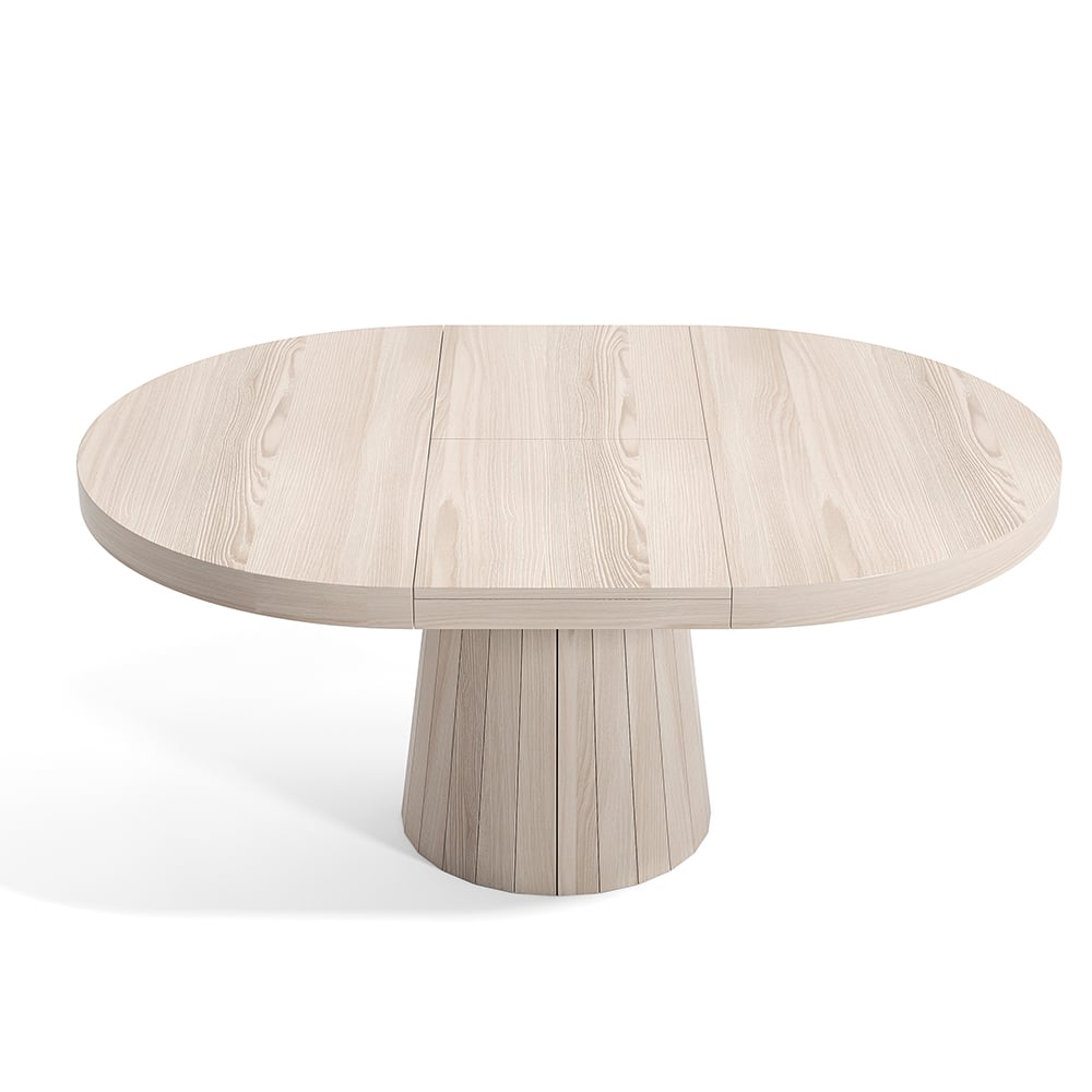 Oval & Round Dining Table Extendable Table Pedestal 6-Seater Japandi Walnut - AVAILABLE IN 5 COLOURS - Horizon and Stone 