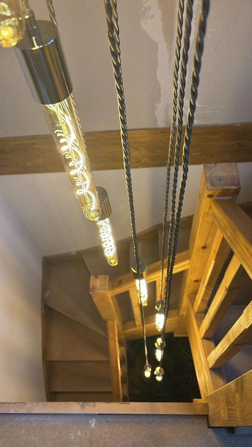 Cascade Chandelier Square 9 Bulbs - Horizon and Stone 
