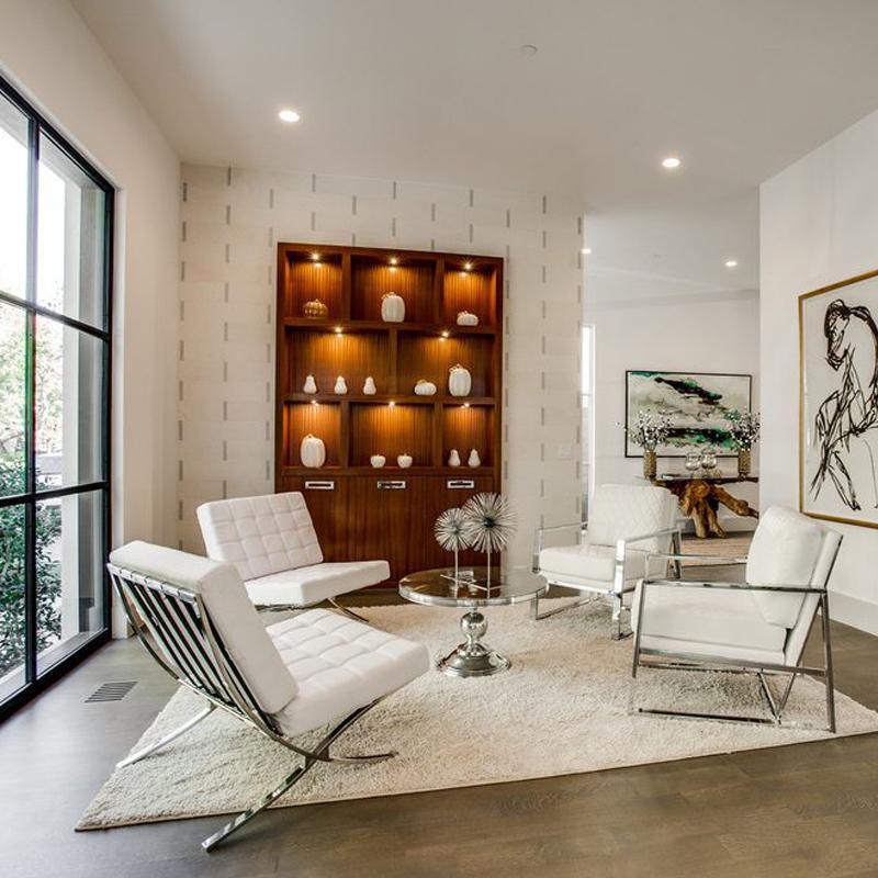 Barcelona Chair And Stool, Real Leather - Horizon and Stone 