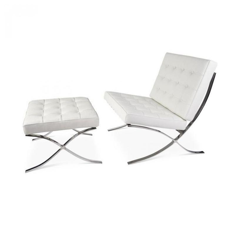 Barcelona Chair And Stool, Real Leather - Horizon and Stone 
