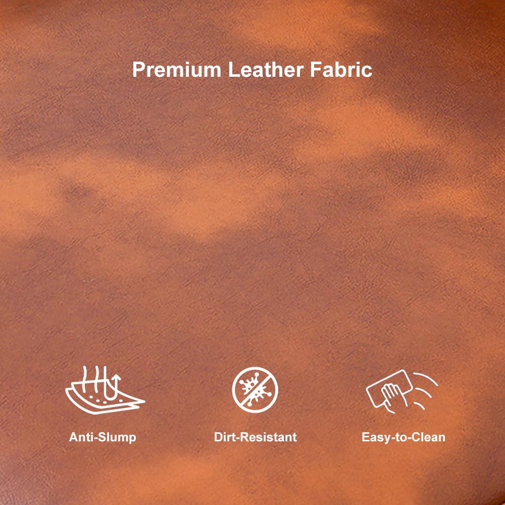 Vintage Industrial Loft 3-Seater Sofa Tufted Brown Faux Leather Upholstered Sofa - Horizon and Stone 