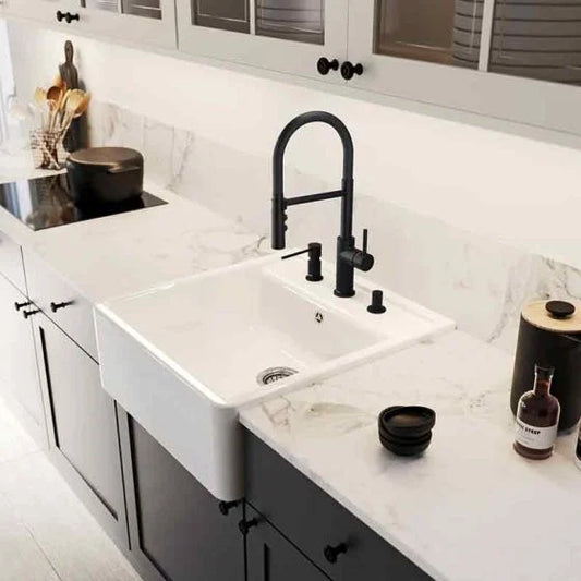 Blanco PANOR 60 1 Bowl Ceramic Inset Kitchen Sink - Chrystal White Glossy - Horizon and Stone 