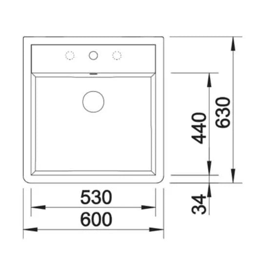 Blanco PANOR 60 1 Bowl Ceramic Inset Kitchen Sink - Chrystal White Glossy - Horizon and Stone 