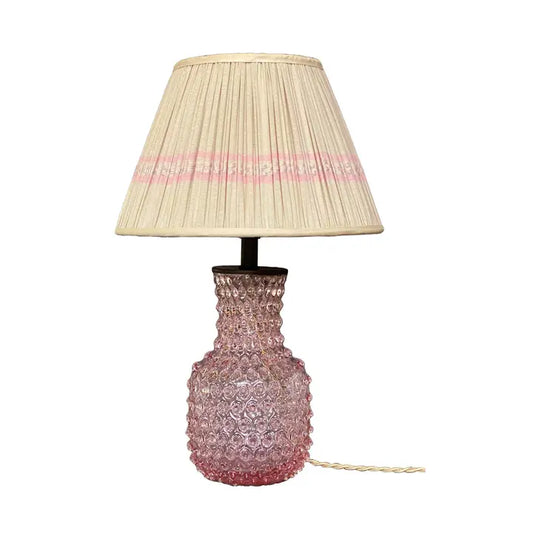 Anika Pink Hobnail Glass Lamp Base