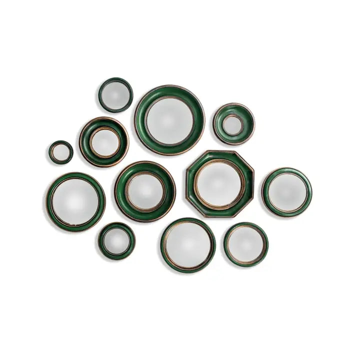 Set of 36 Convex Mirrors with Gold Inner Frame - Horizon and Stone 
