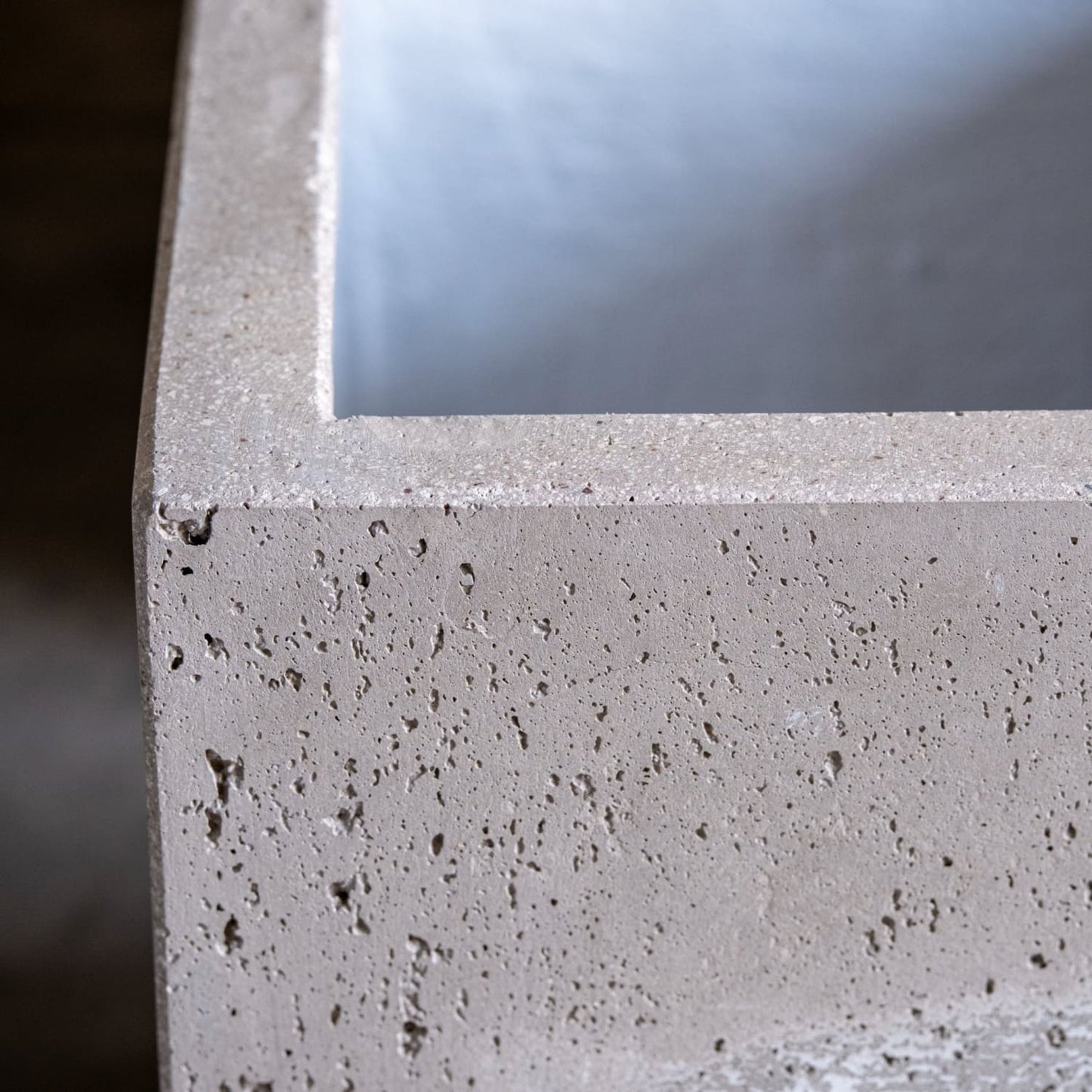 Cubrosa | Truffle – 40cm Large Concrete Cube Planter – 38L Square Plant Pot - Horizon and Stone 