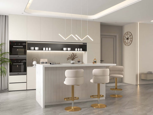 1830mm Large White Kitchen Island with Storage Kitchen Cabinet Marble Veneered Top