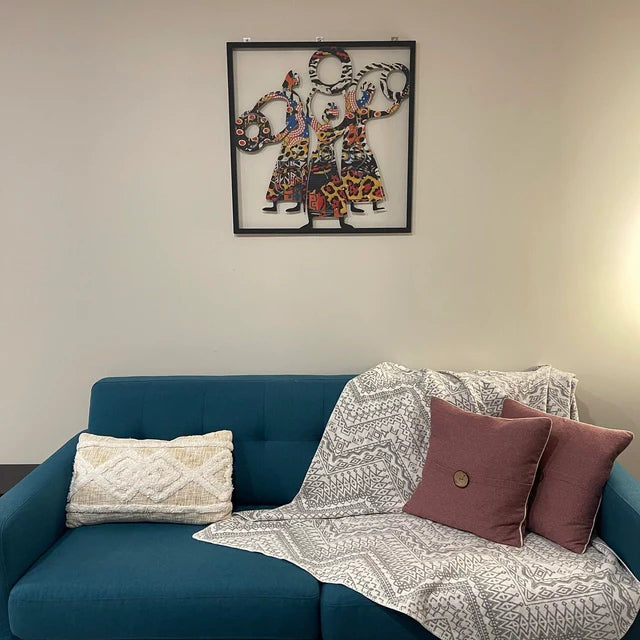 Triple Goddess Unique Wall Decor, Metal Wall Art, Modern WalL   70 CM X 70 CM - Horizon and Stone 