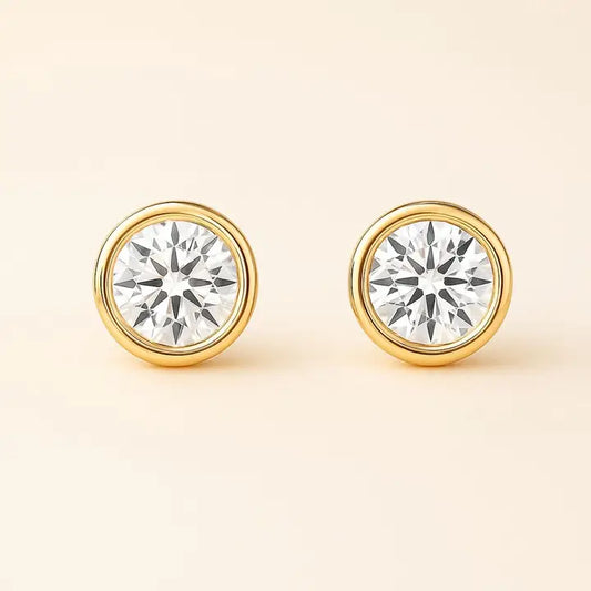 Halo Double Diamond Stud Earrings   14 k white - Horizon and Stone 