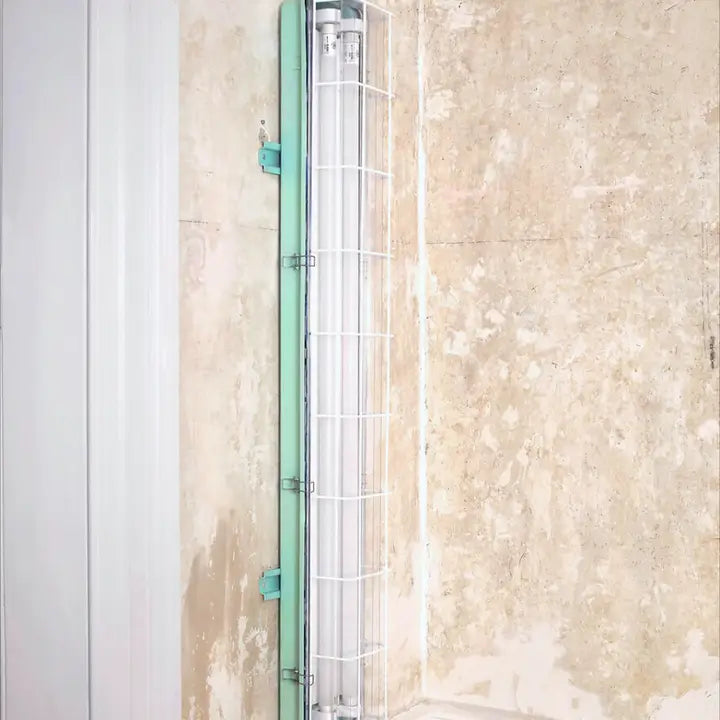4ft Caged Industrial Strip Light - Turquoise