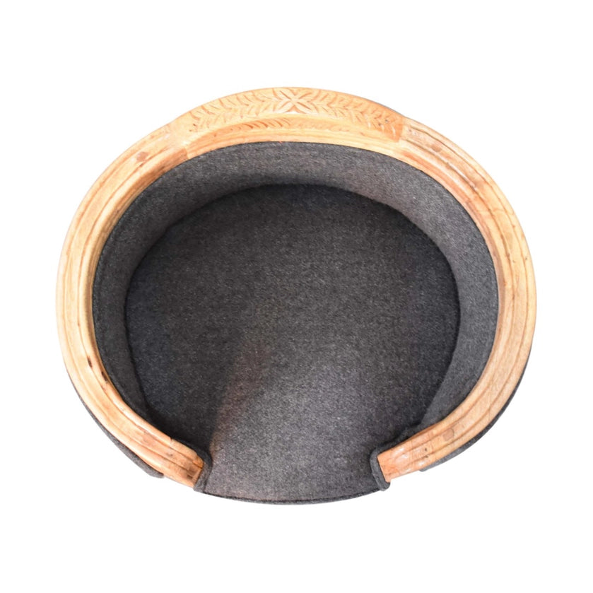 Carved Battleship Tweed Pet Bed - Horizon and Stone 