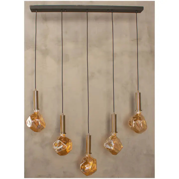 Modern Glass Dining Table Chandelier with Irregular Bulb