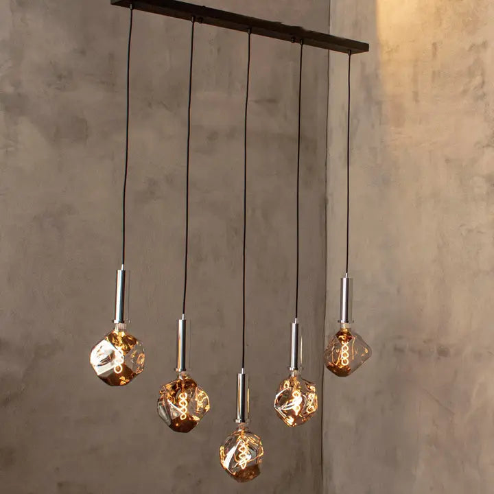 Modern Glass Dining Table Chandelier with Irregular Bulb