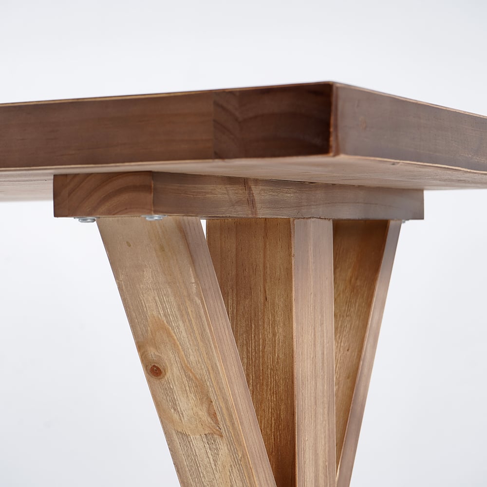 Vintage Style Rectangular Pine wood Farmhouse Desk in Natural (1500mm) - Horizon and Stone 