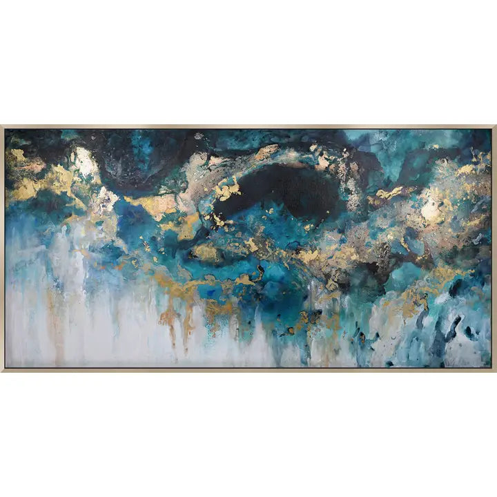 Perfect Storm Framed Hand Painted Print Canvas Wall Art