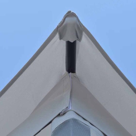 Outsunny Convertible Swing Chair with Gazebo - Light Grey - Horizon and Stone 