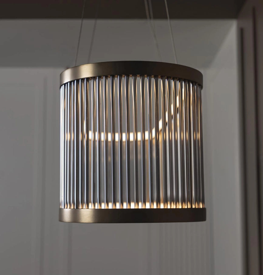 Nablus Transparent Glass Rod Antique Dining Table Chandelier - Horizon and Stone 