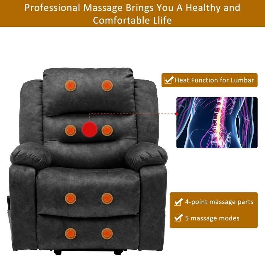 Electric Power Lift Recliner Chair with Massage Function - Horizon and Stone 