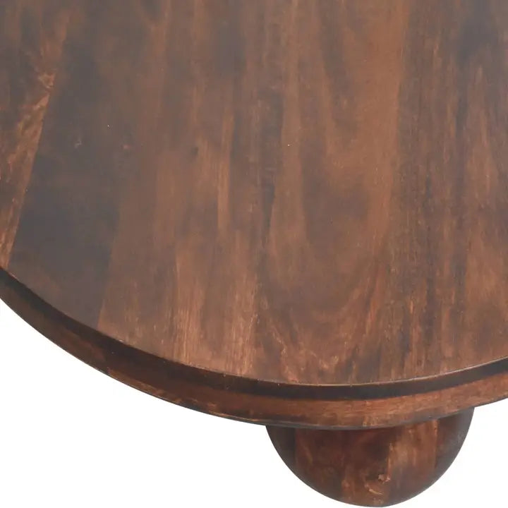 California Walnut Central Table with Ball Feet - Horizon and Stone 