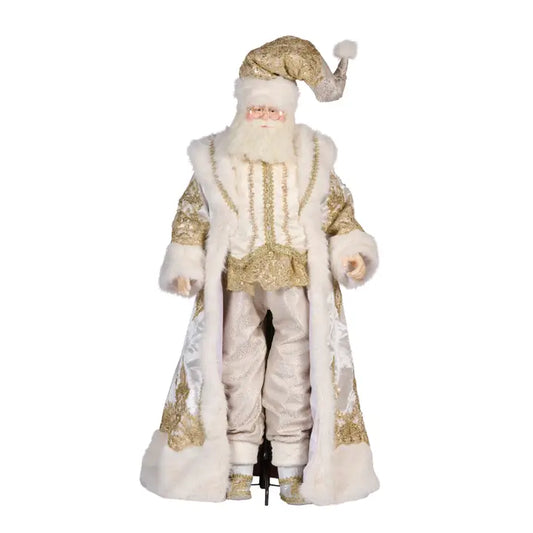 Regal W.Santa Life Size Doll W/Stand Crm/Gld 163cm