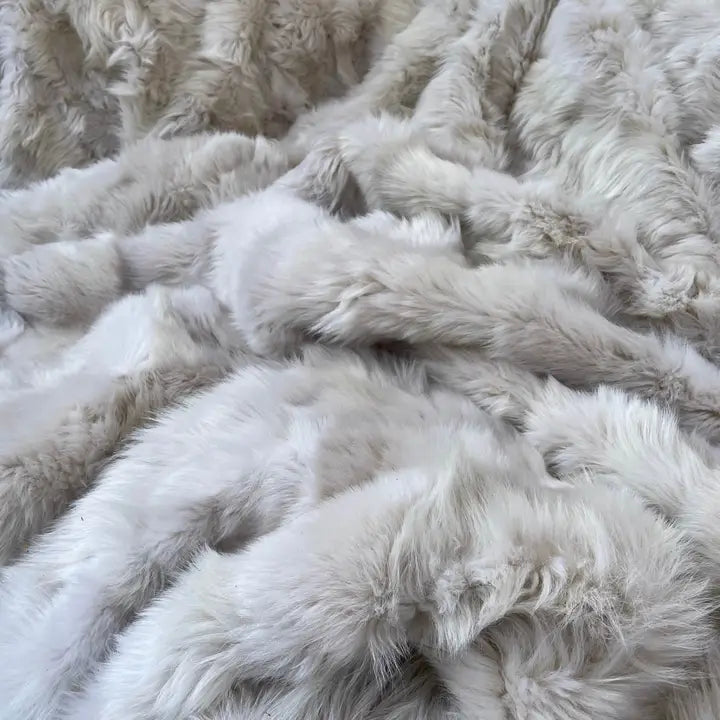 Clotted Cream Shearling Throw 120cm X 220cm - Horizon and Stone 