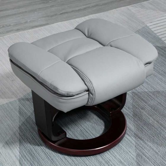HOMCOM Swivel Recliner Chair with Footstool - Grey - Horizon and Stone 
