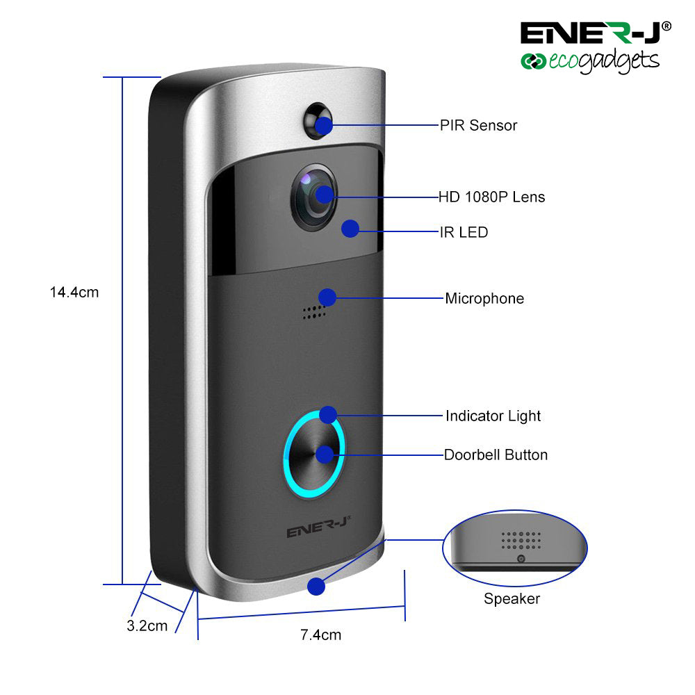 ENERJ Eco Video Doorbell - Horizon and Stone 