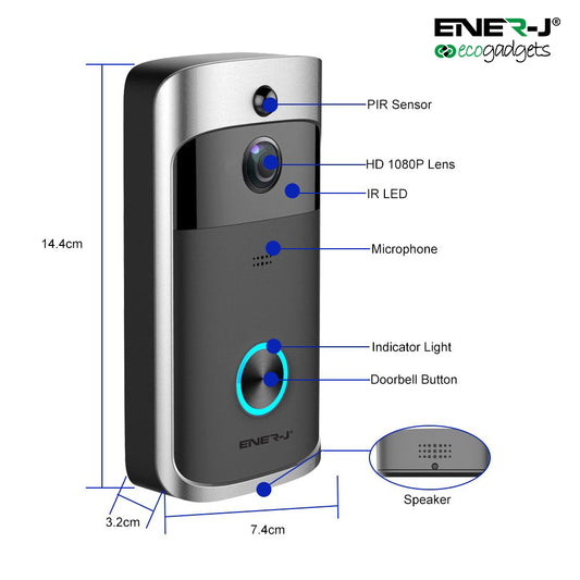 ENERJ Eco Video Doorbell - Horizon and Stone 