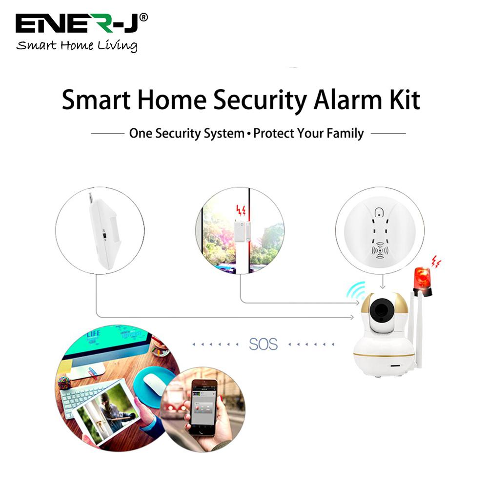 Entry Level Smart Security Kit (1x Smart IP Camera +1x PIR Sensor +1x Door Sensor +1x Smoke Detector Sensor) - Horizon and Stone 
